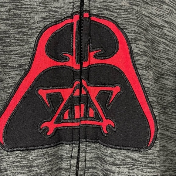 Star Wars Size 7 Darth Vader Sherpa Lined Zip Hooded Jacket Warm Thick - Picture 3 of 9